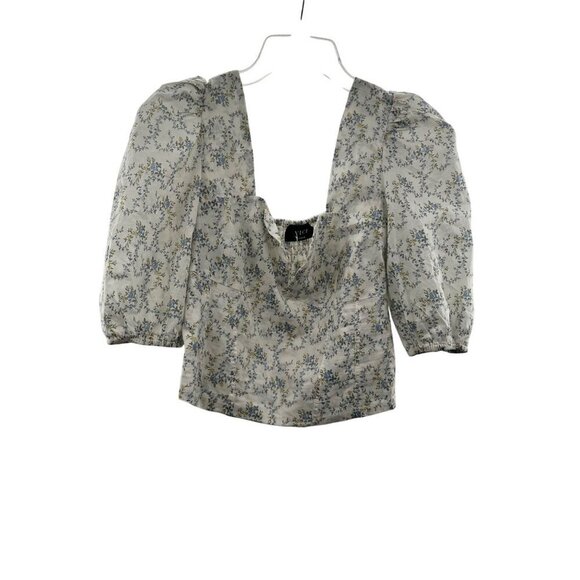 ViVI Tops - Vici Women's Short Puff Sleeve Floral Crop Top Sweetheart Neck Size Large